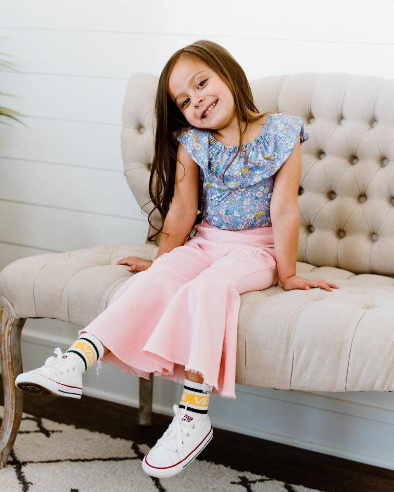 Barbie Denim Bell Bottoms | Distressed Pink