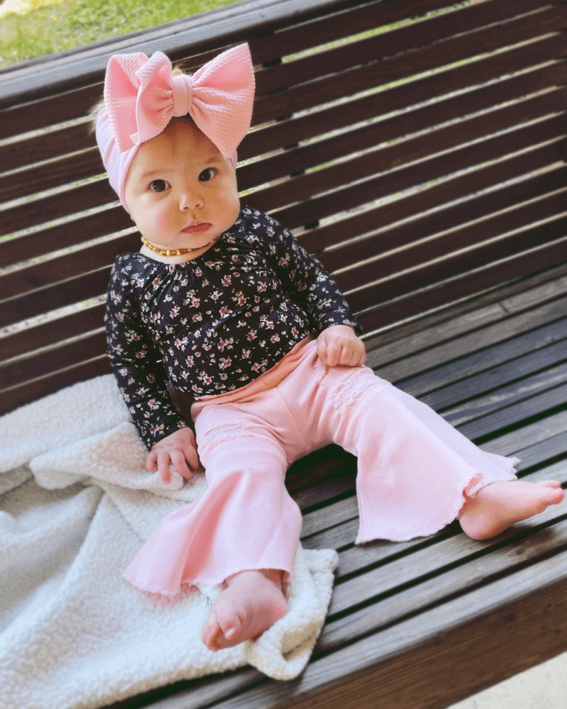 Barbie Denim Bell Bottoms | Distressed Pink