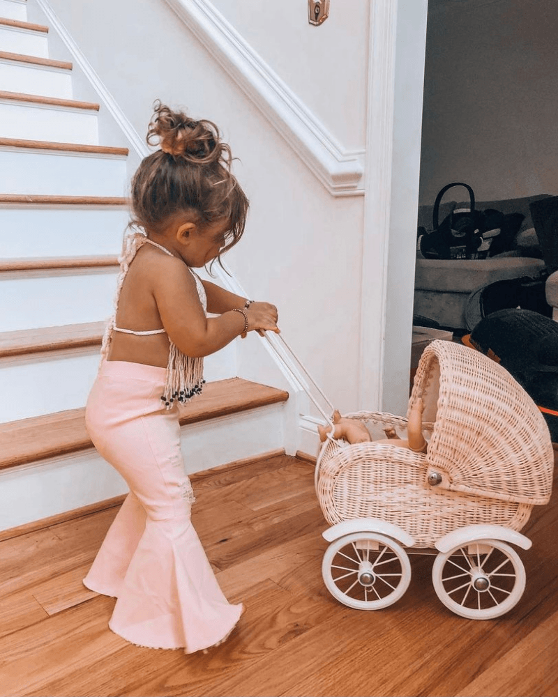 Barbie Denim Bell Bottoms | Distressed Pink