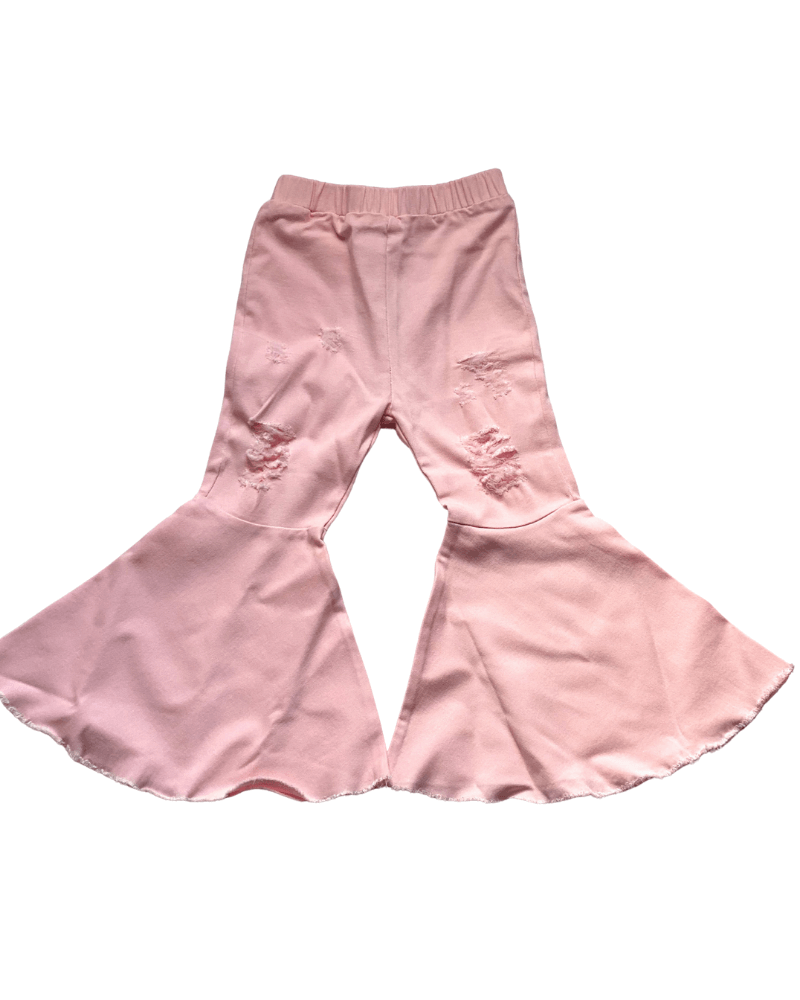 Barbie Denim Bell Bottoms | Distressed Pink