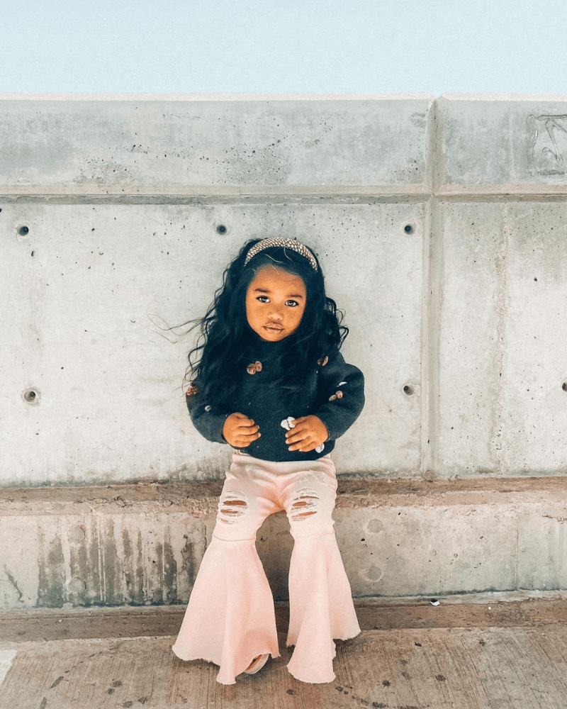 Barbie Denim Bell Bottoms | Distressed Pink