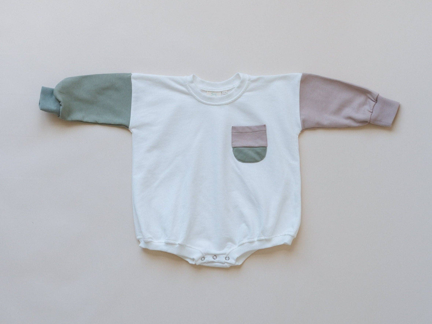 Oversized Sweatshirt Romper | Sage/Mauve